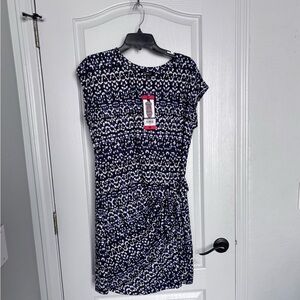 Elegant Navy Patterned Dress